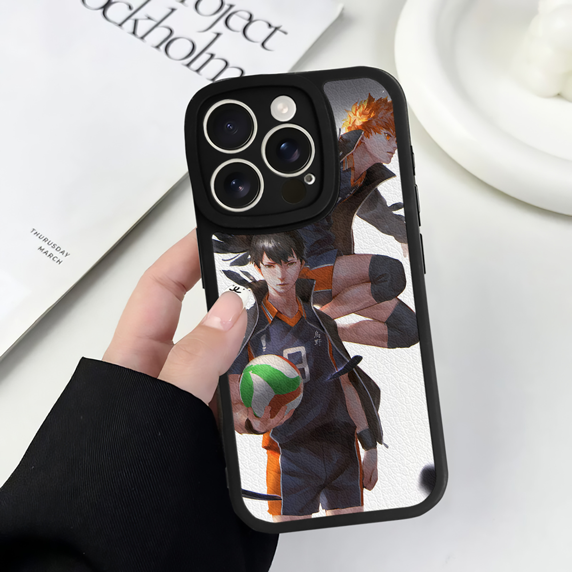 （画像用） ハイキュー!! Haikyu!! 【iPhone 16シリーズ対応】シリコンスマホケース（レザー調） 材質：シリコン